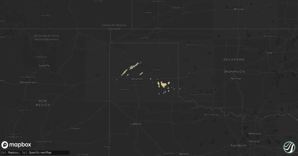 Hail map on December 14, 2012