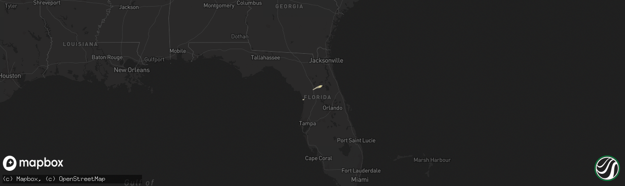 Hail map in Florida on December 14, 2013