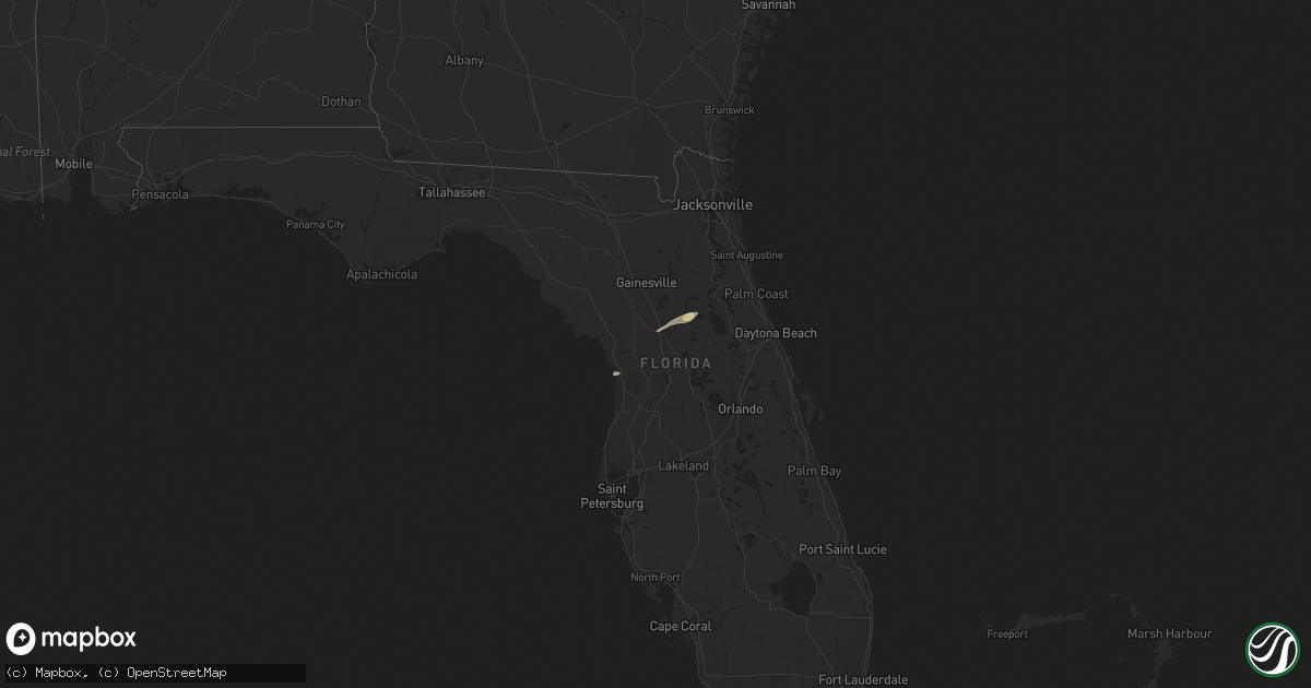Hail map in Florida on December 14, 2013