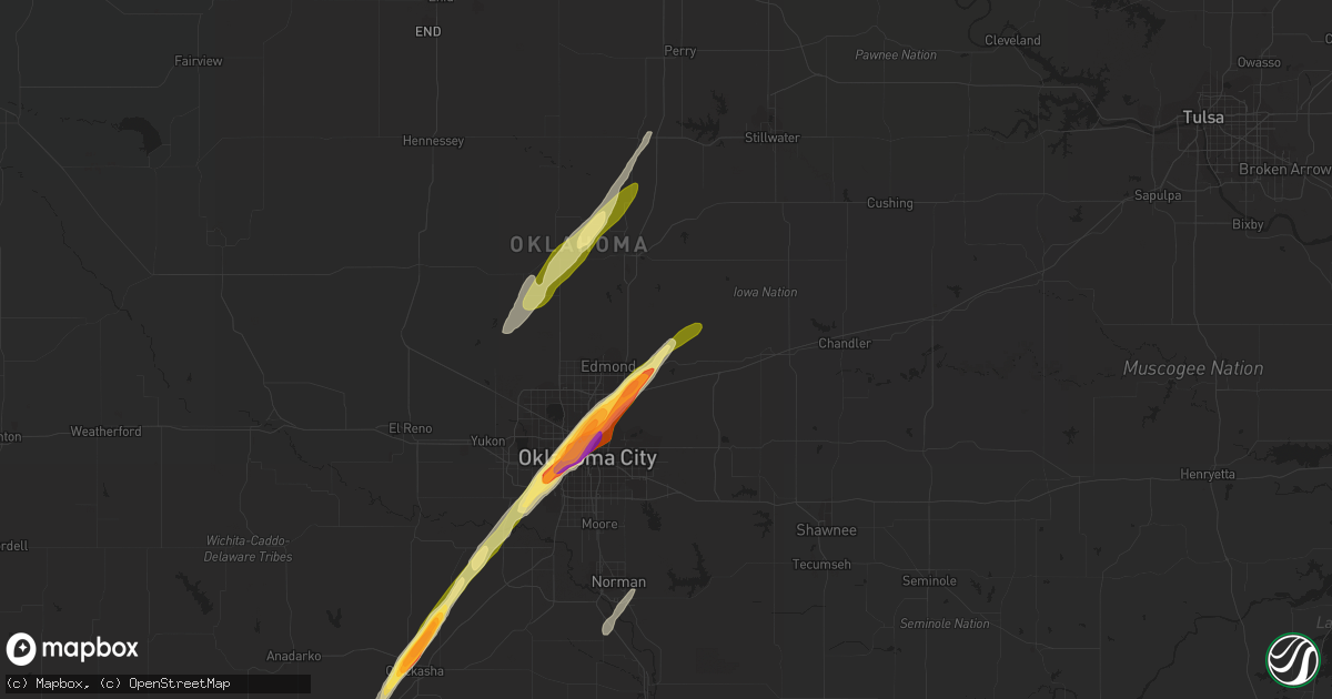 Hail map in Arcadia, OK on December 14, 2014