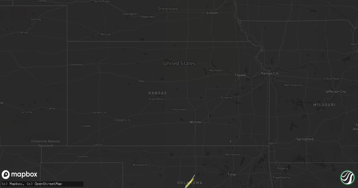 Hail map in Kansas on December 14, 2014