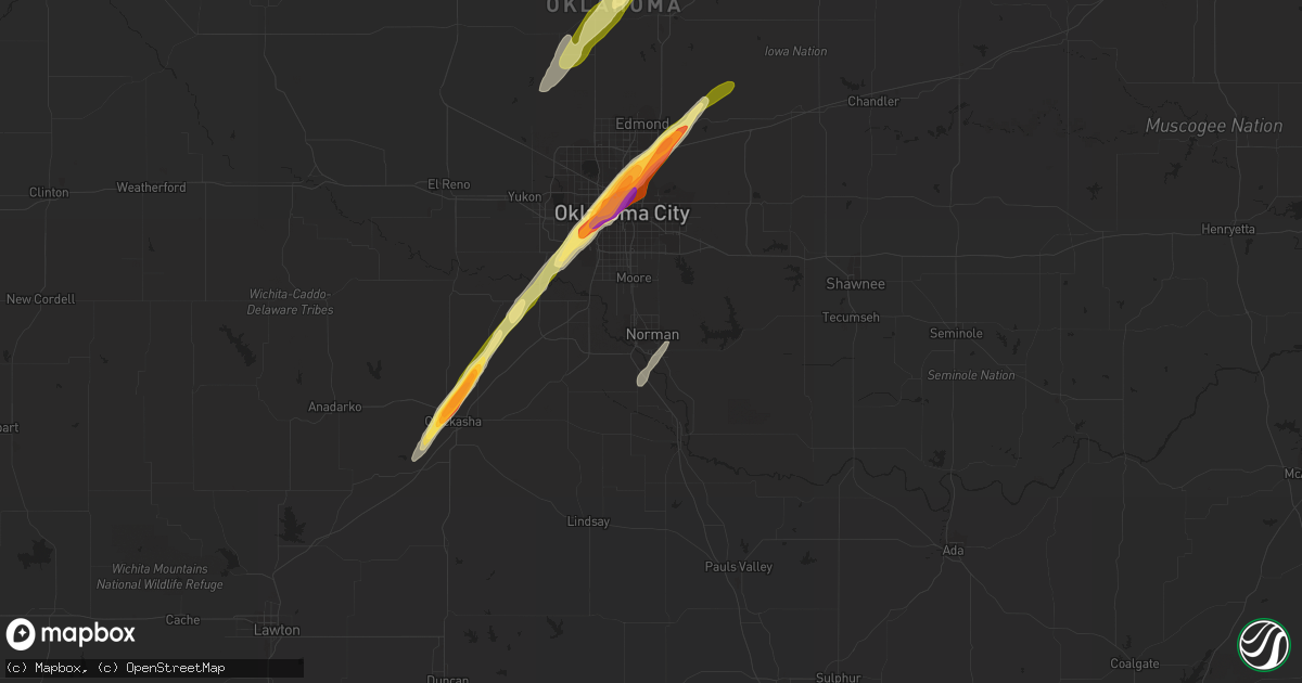 Hail map in Norman, OK on December 14, 2014