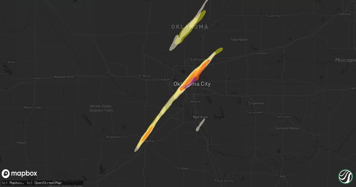 Hail map in Wheatland, OK on December 14, 2014