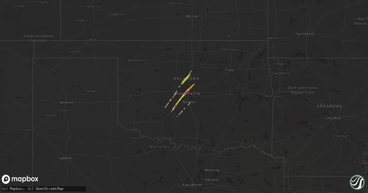 Hail map on December 14, 2014