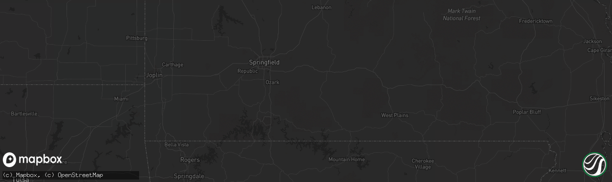 Hail map in Bloomington, IL on December 14, 2018