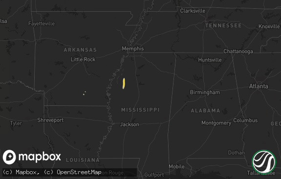 Hail map preview on 12-14-2018