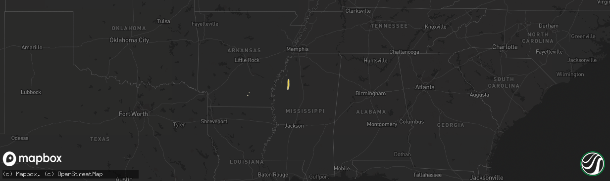 Hail map on December 14, 2018