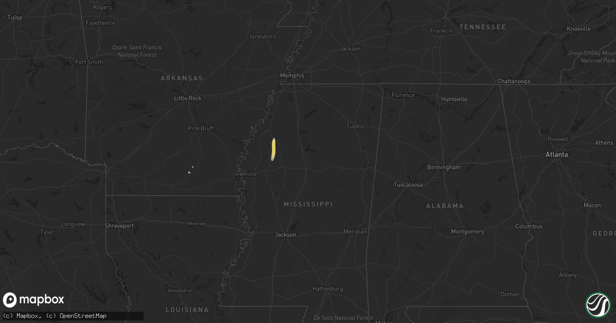 Hail map on December 14, 2018
