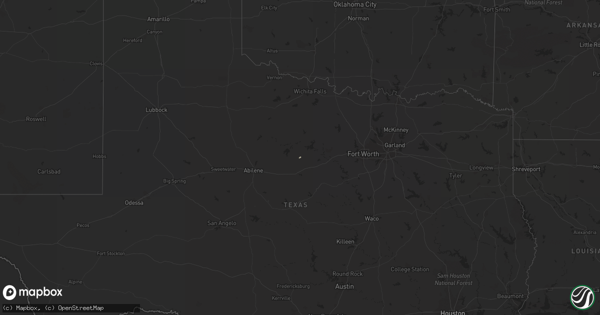 Hail map in Texas on December 15, 2011