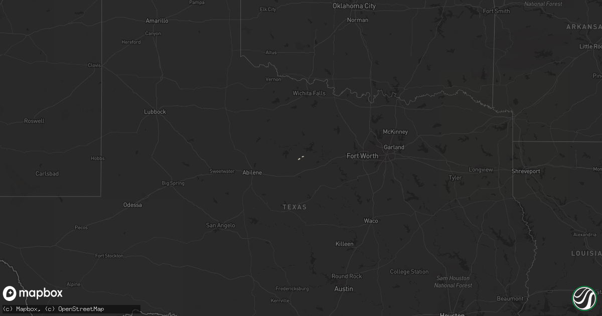 Hail map on December 15, 2011