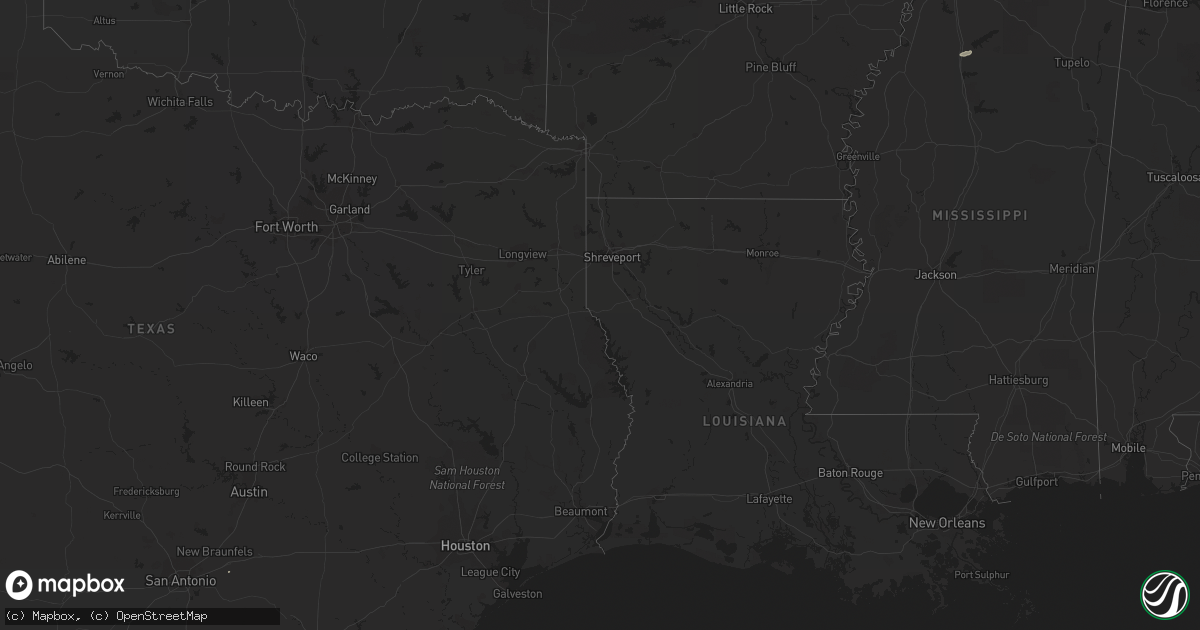 Hail map in Mississippi on December 15, 2012