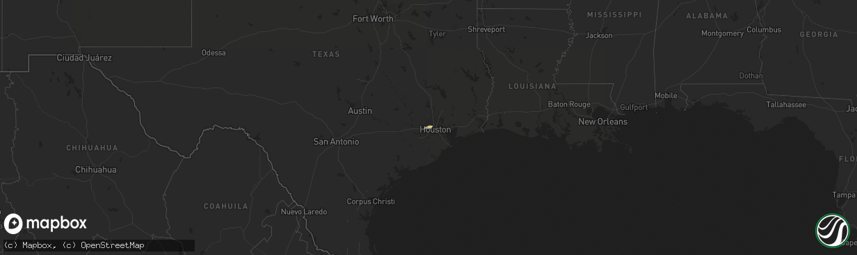 Hail map on December 15, 2015