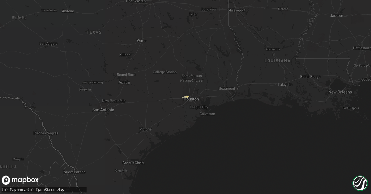 Hail map on December 15, 2015