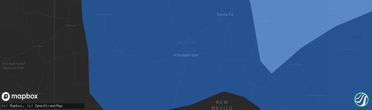 Hail map in Albuquerque, NM on December 15, 2021