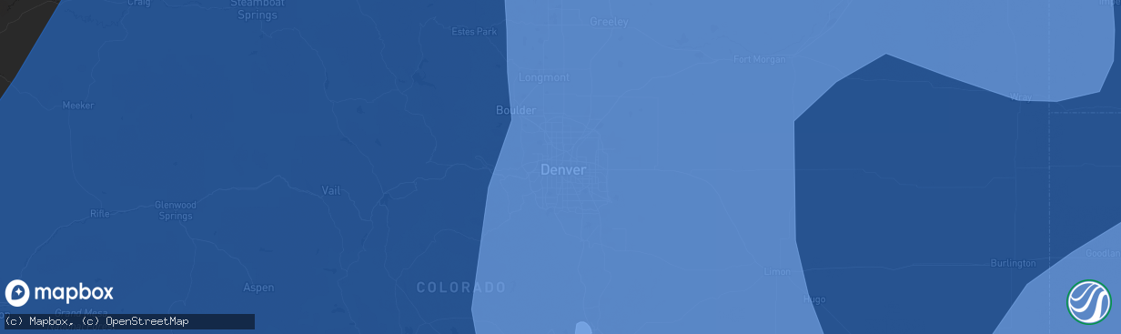 Hail map in Denver, CO on December 15, 2021