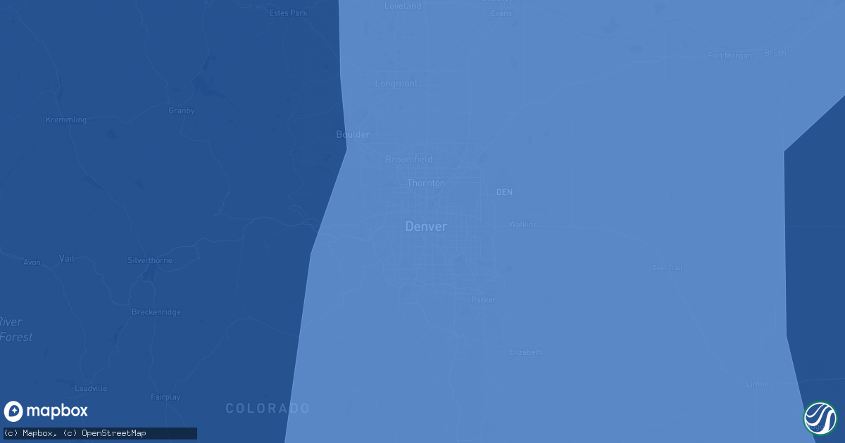 Hail map in Denver, CO on December 15, 2021