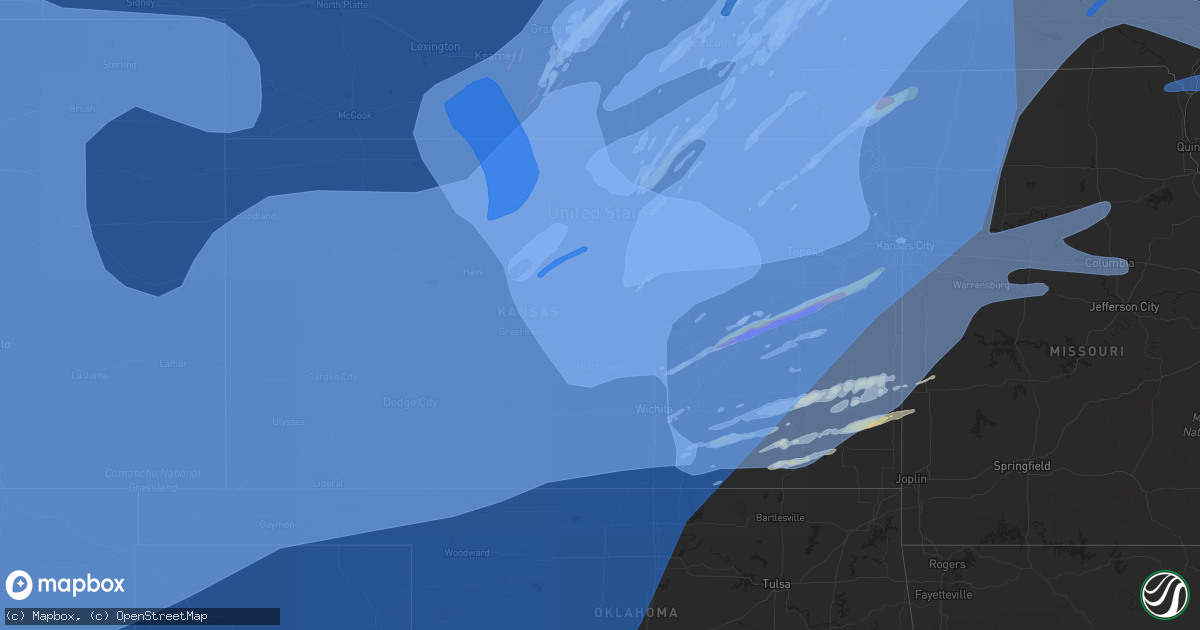 Hail map in Kansas on December 15, 2021