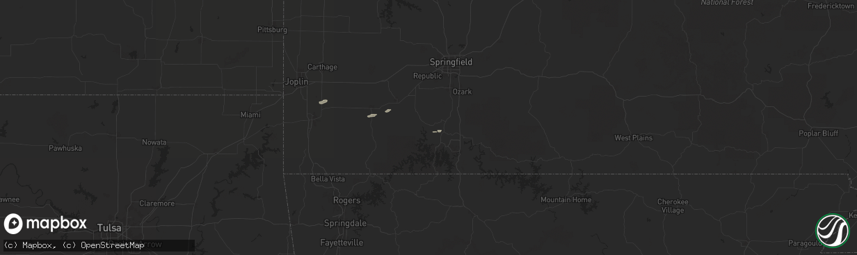 Hail map in Galena, MO on December 15, 2024