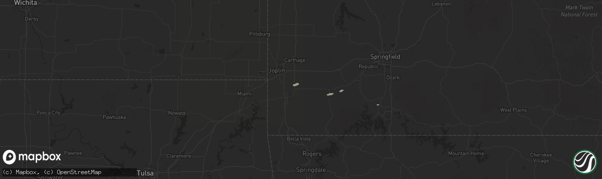 Hail map in Granby, MO on December 15, 2024