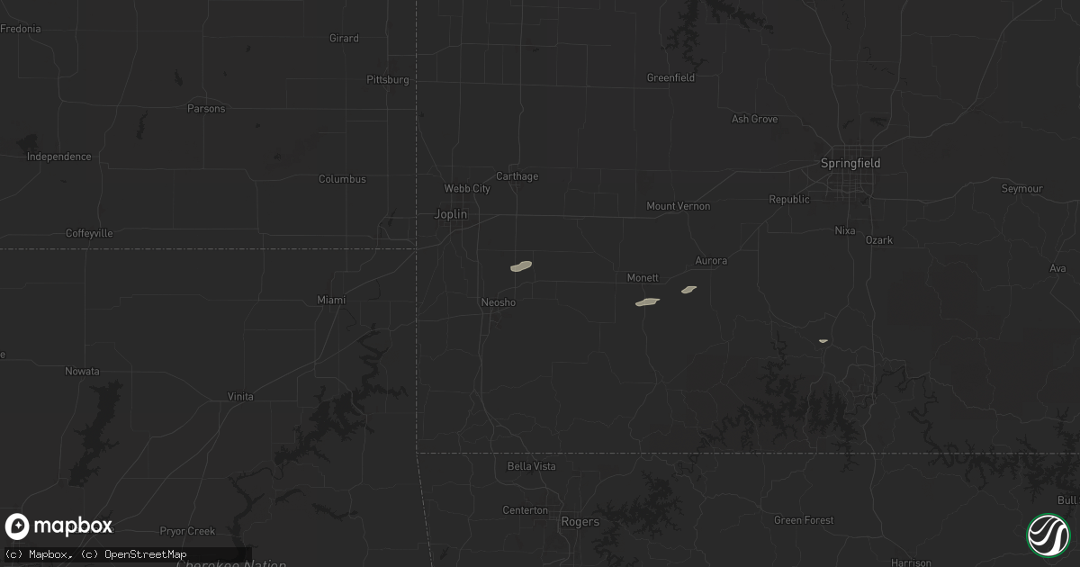 Hail map in Granby, MO on December 15, 2024