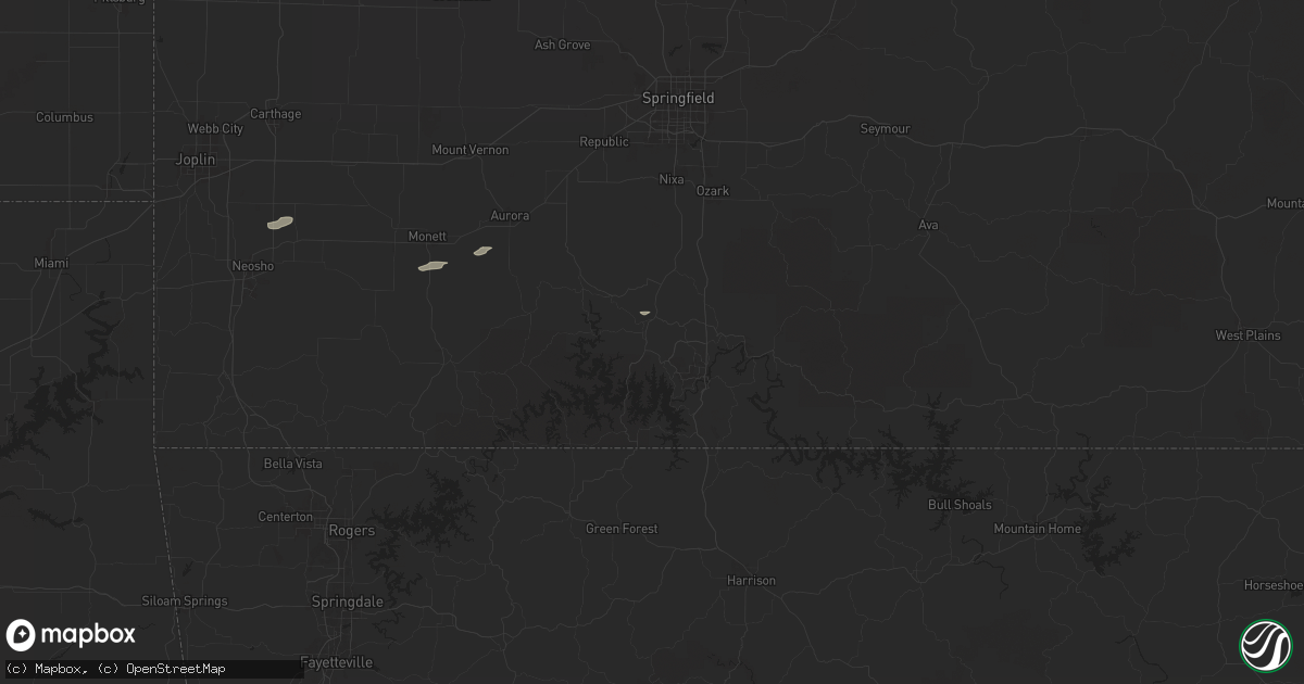 Hail map in Reeds Spring, MO on December 15, 2024