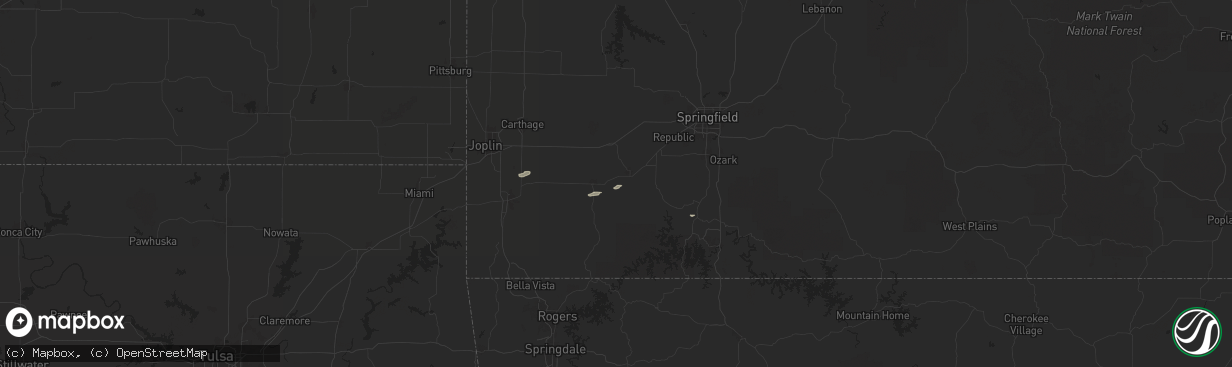 Hail map in Verona, MO on December 15, 2024