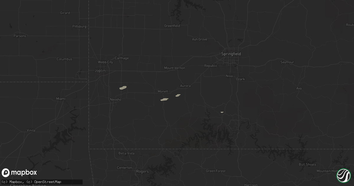 Hail map in Verona, MO on December 15, 2024