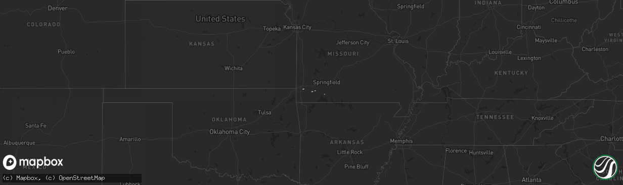 Hail map on December 15, 2024