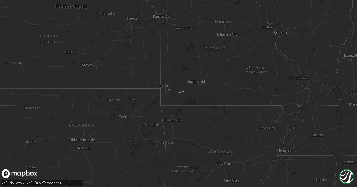 Hail map on December 15, 2024