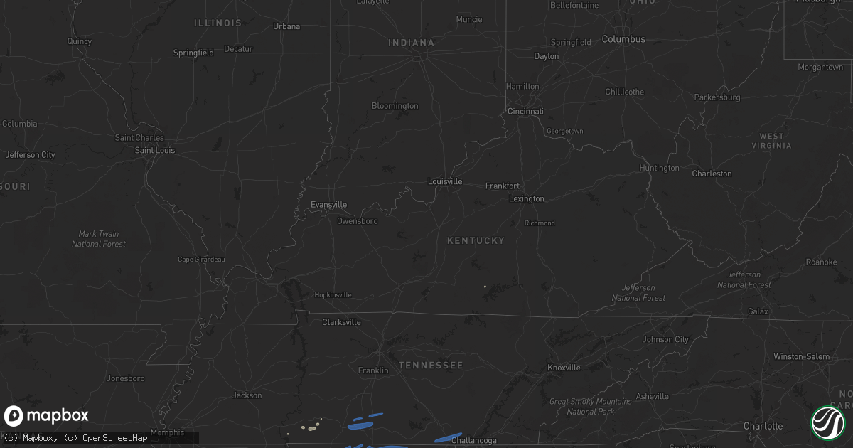 Hail map in Kentucky on December 16, 2019