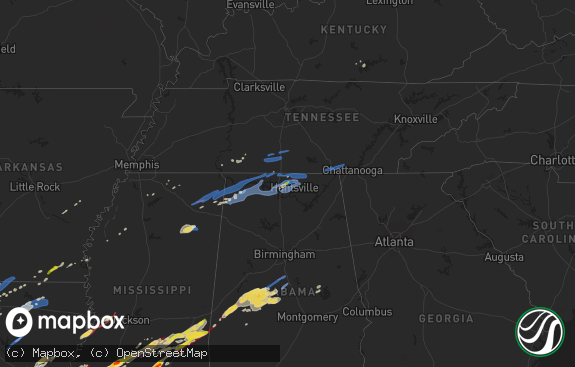 Hail map preview on 12-16-2019