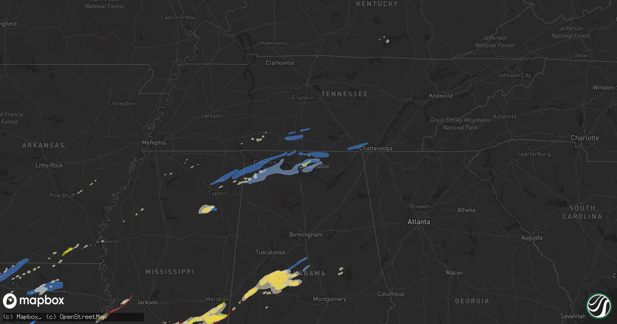 Hail map on December 16, 2019
