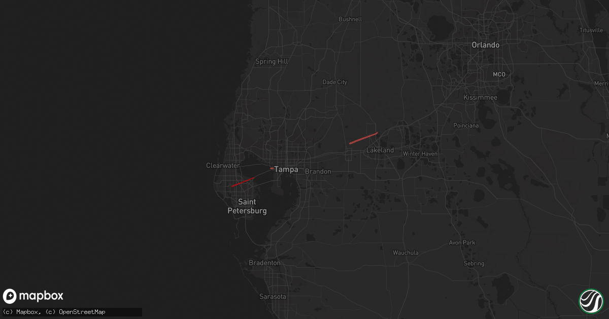 Hail map in Pinellas Park, FL on December 16, 2020