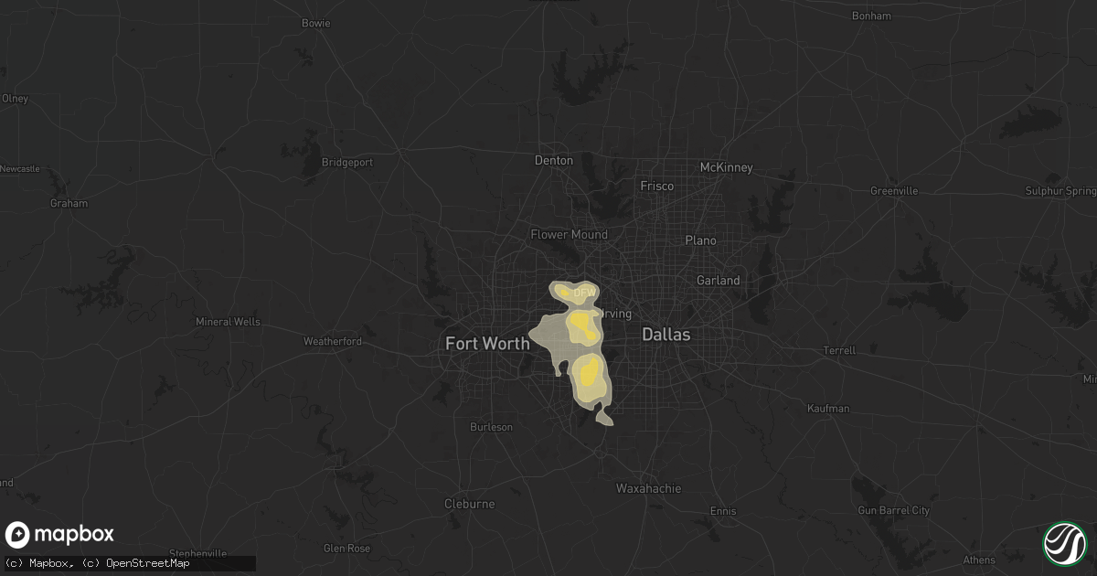 Hail map in Colleyville, TX on December 16, 2024