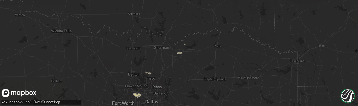 Hail map in Ector, TX on December 16, 2024