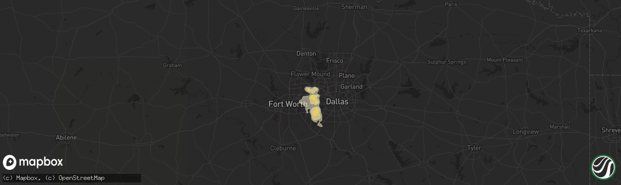 Hail map in Euless, TX on December 16, 2024