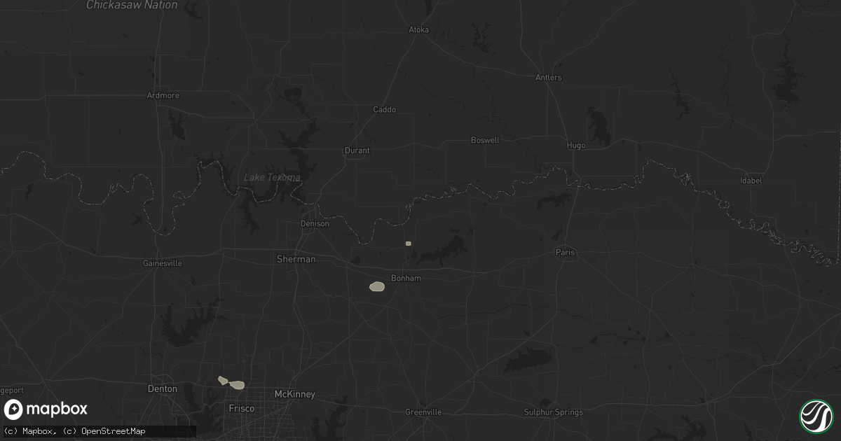 Hail map in Ivanhoe, TX on December 16, 2024