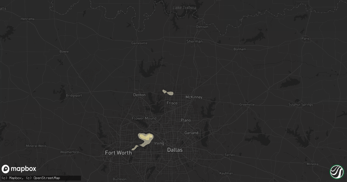 Hail map in Prosper, TX on December 16, 2024