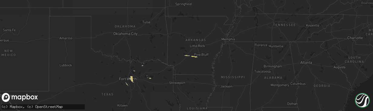 Hail map on December 16, 2024