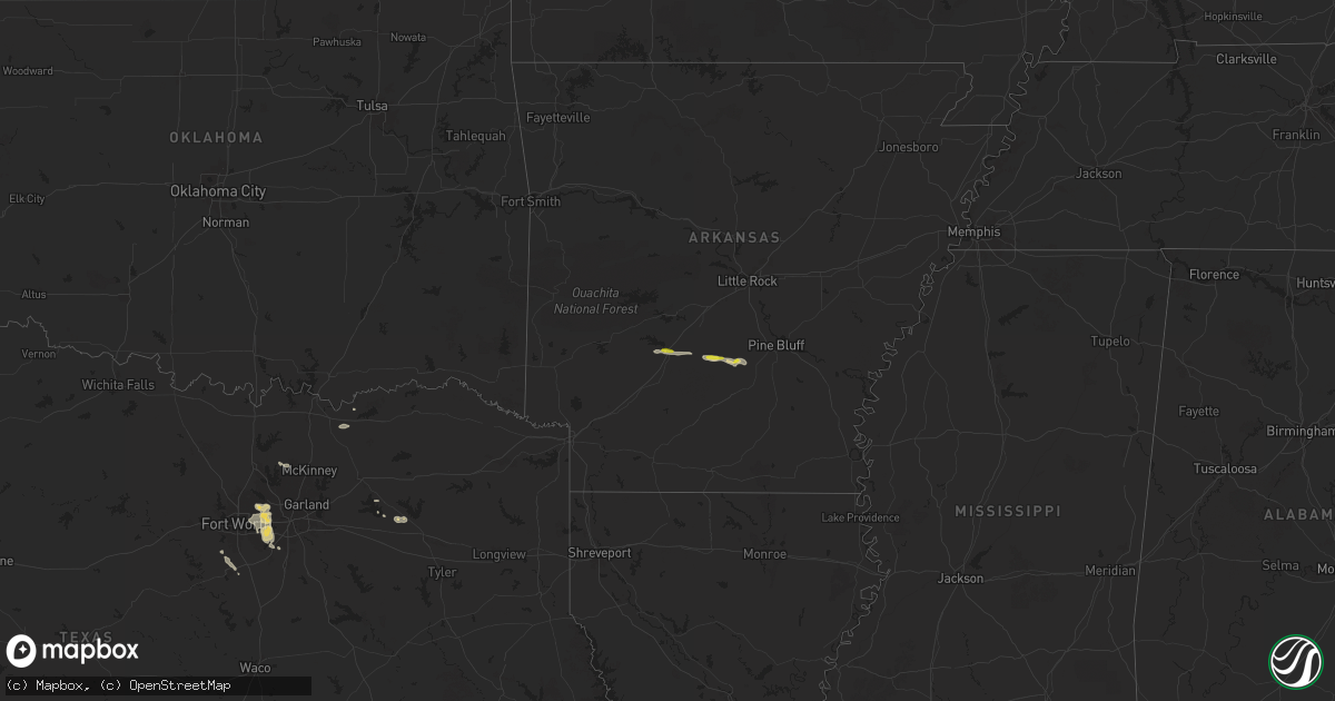 Hail map on December 16, 2024