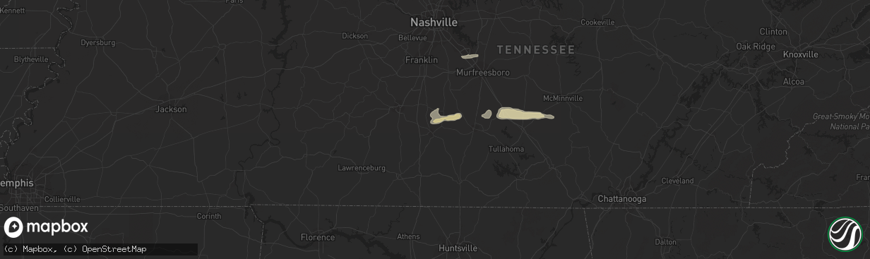 Hail map in Lewisburg, TN on December 17, 2012