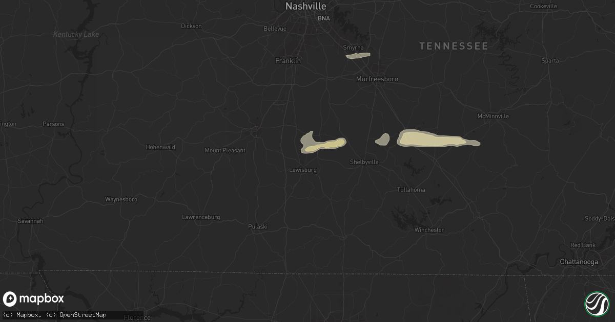 Hail map in Lewisburg, TN on December 17, 2012