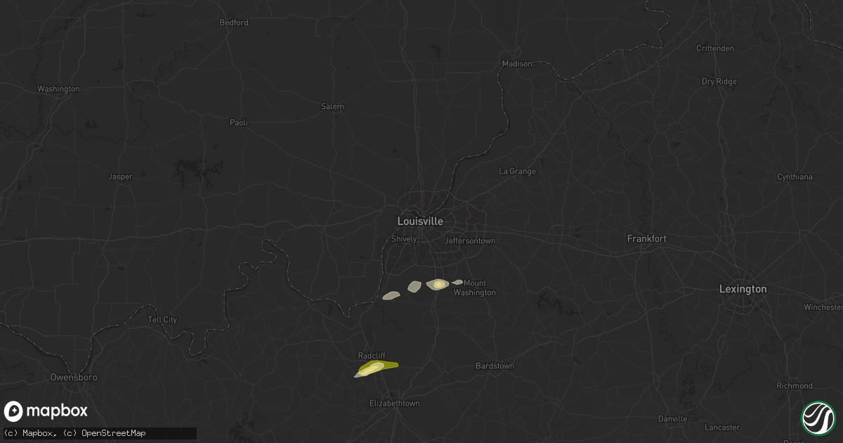 Hail map in Louisville, KY on December 17, 2012