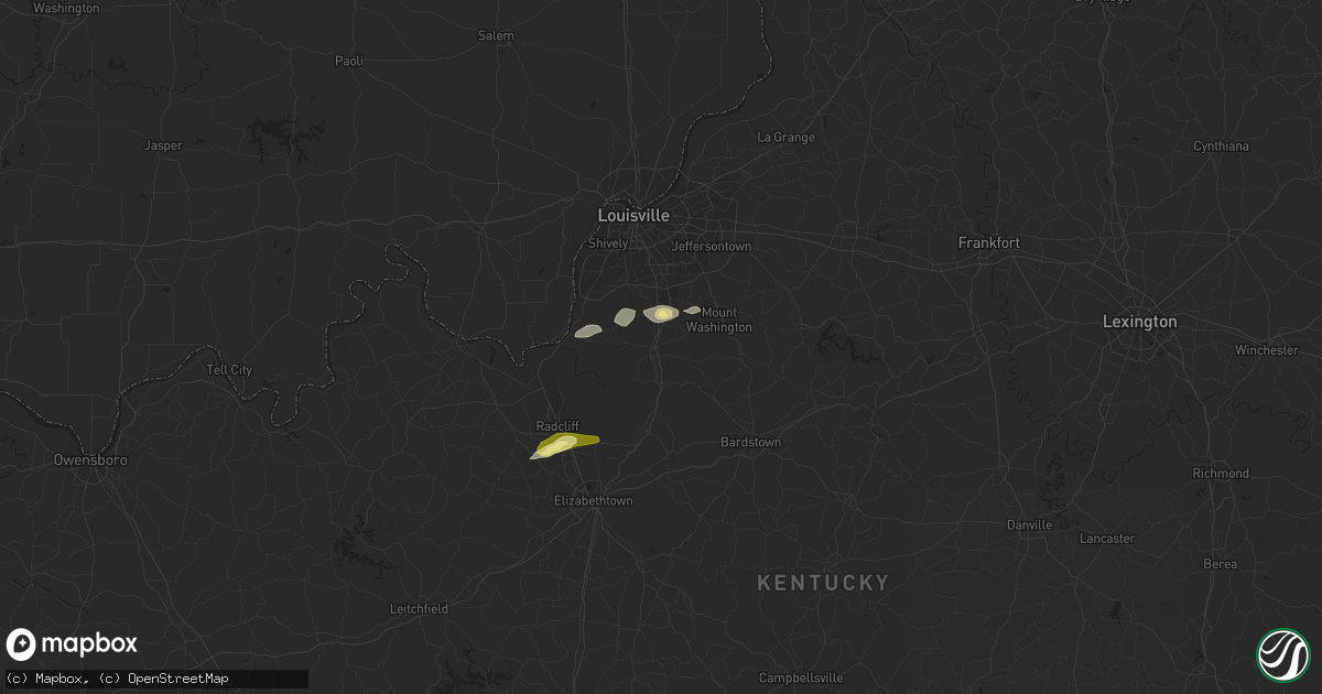 Hail map in Shepherdsville, KY on December 17, 2012