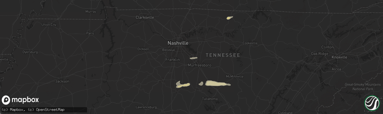 Hail map in Smyrna, TN on December 17, 2012