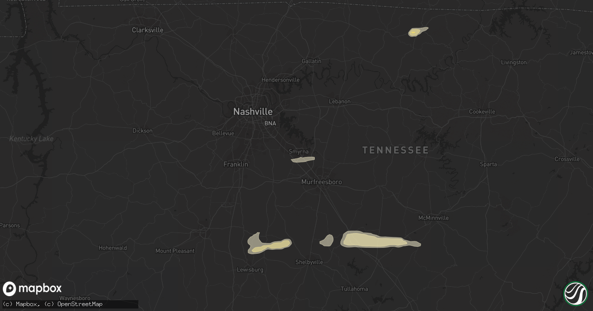 Hail map in Smyrna, TN on December 17, 2012
