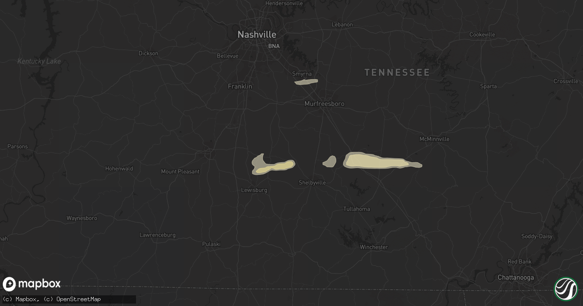 Hail map in Unionville, TN on December 17, 2012