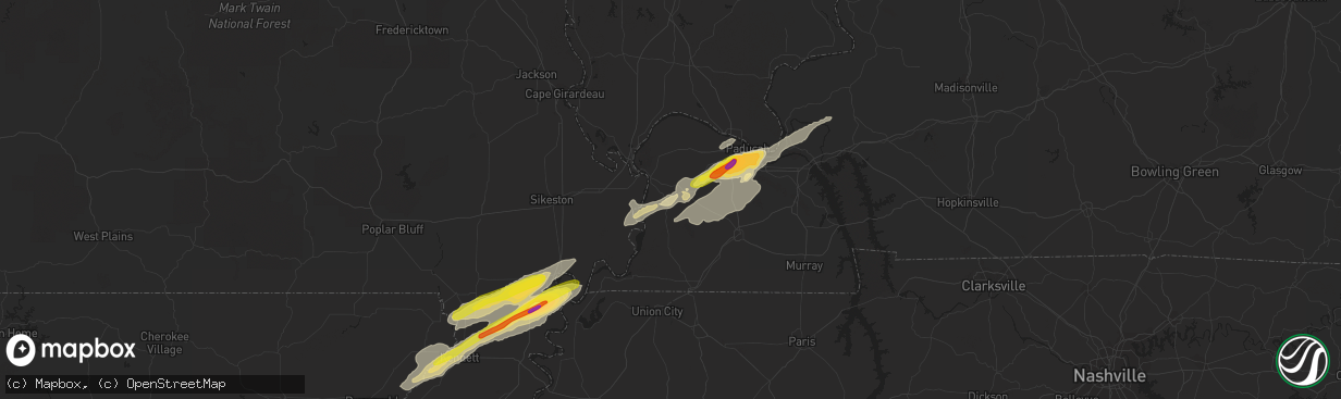 Hail map in Bardwell, KY on December 17, 2016