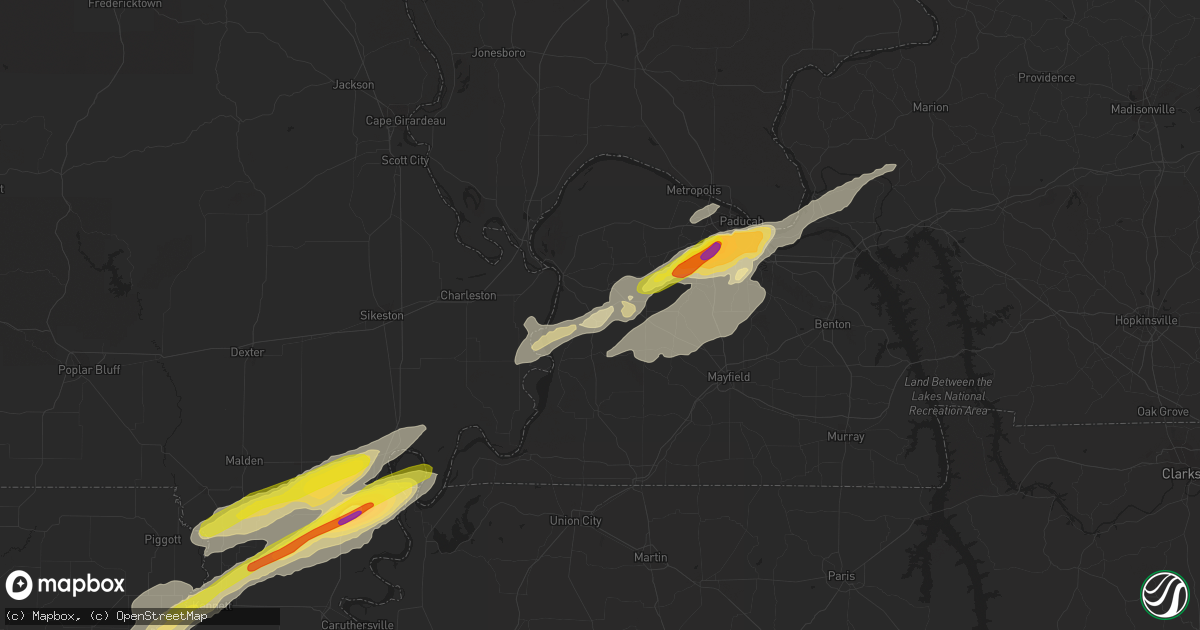 Hail map in Bardwell, KY on December 17, 2016