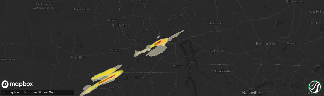 Hail map in Boaz, KY on December 17, 2016